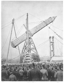 Re-erection of the obelisk in New York